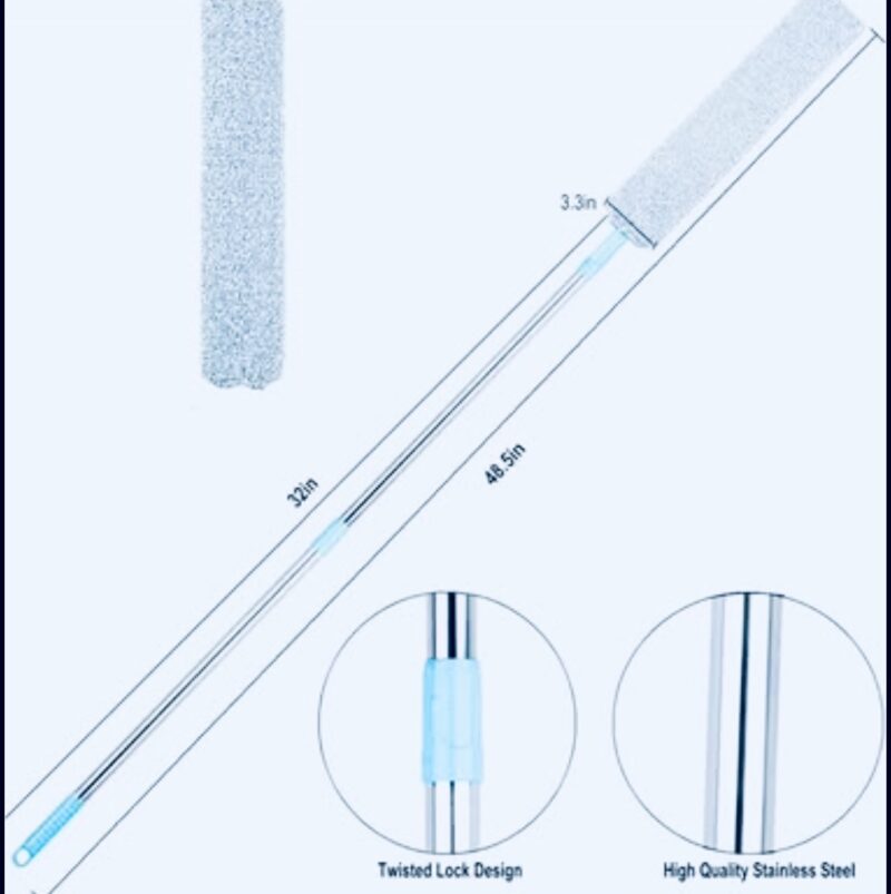 Retractable Gap Dust Cleaner Under Appliance Microfiber Duster Dust Brush with Extension Pole (36 to 49 inches) - Image 7