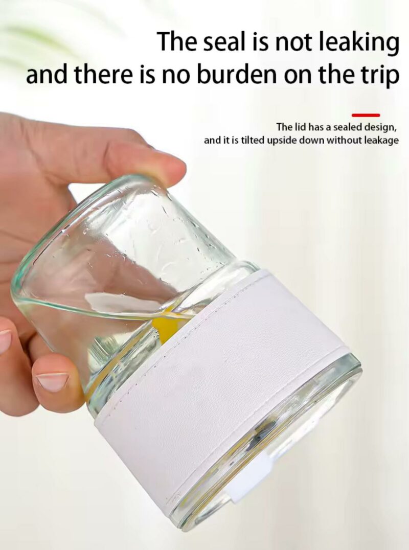13.5oz versatile Drinking Glass Cup includes Straw & Leather Sleeve. - Image 7