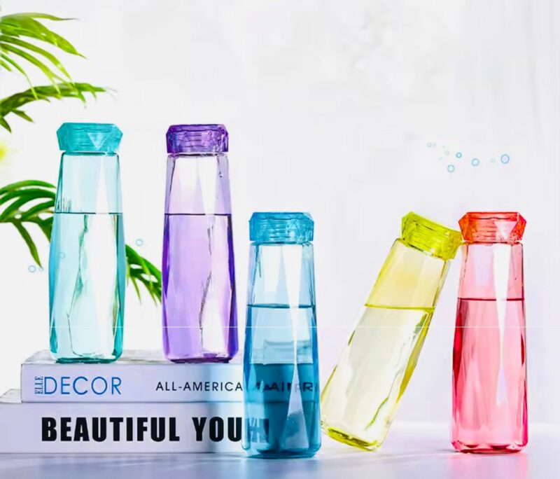 Crystal Creative Colorful Glass Diamond Water Bottle