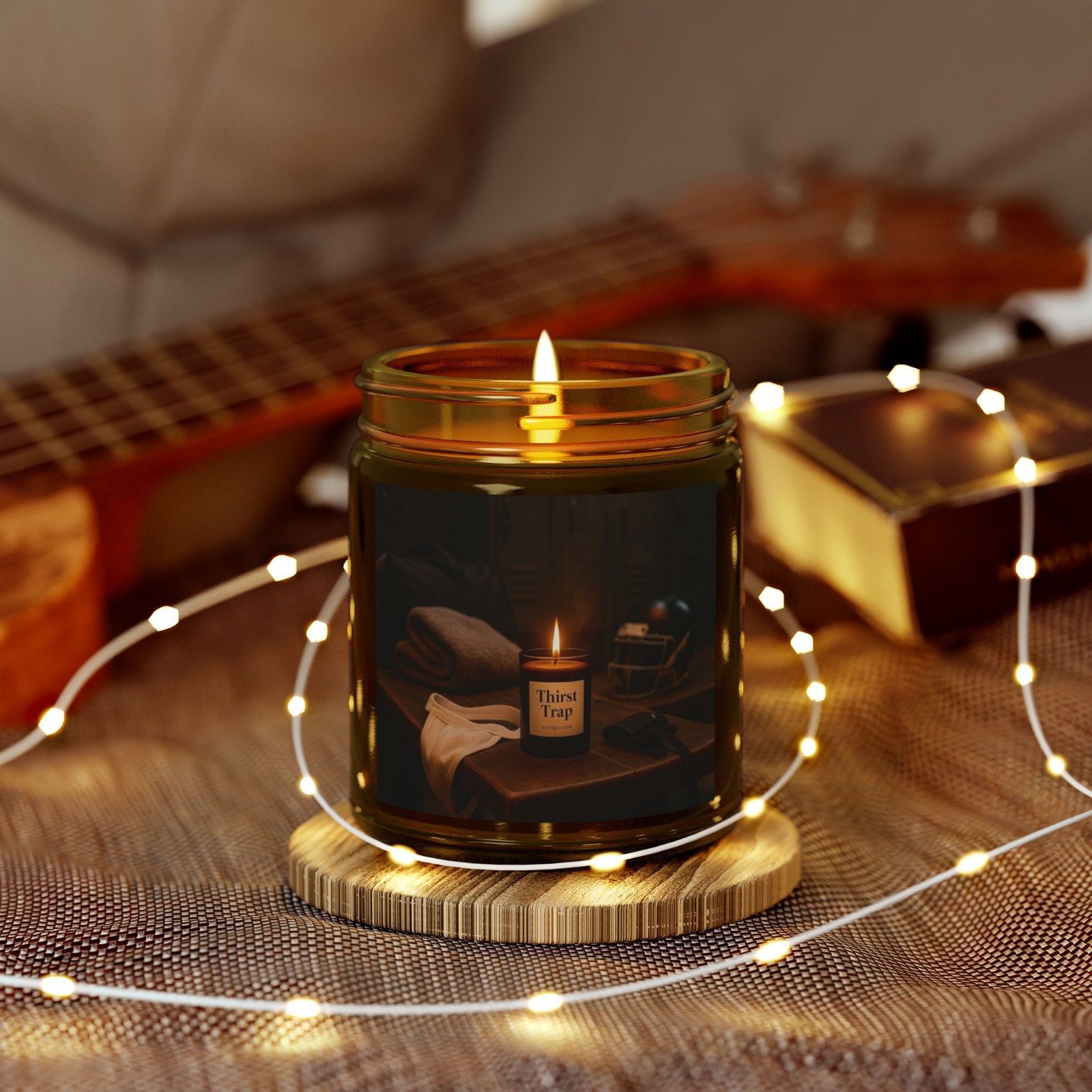 Naughty at Night candle label